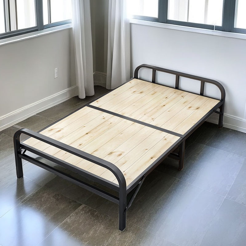 Reinforced Folding Bed Single Bed Single Bed Solid Wood Bed Board 1 2 m Afternoon Simple Double 1 m 5 Iron Frame Home Hardboard Bed-Taobao