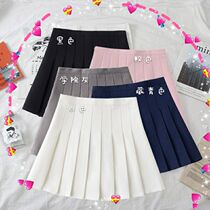 Pleated skirt large size skirt Short skirt Womens white summer high waist black a-line skirt Elastic waist thin anti-light