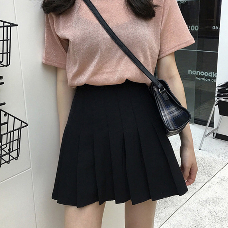 Large size pleated plexein woman fat mm tightness waist a word short skirt woman 2021 new trend student original Cebu Wind Ins superfire