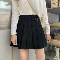 Large size pleated skirt skirt skirt high waist A- line dress thin women Summer elastic waist fat fashion college style skirt
