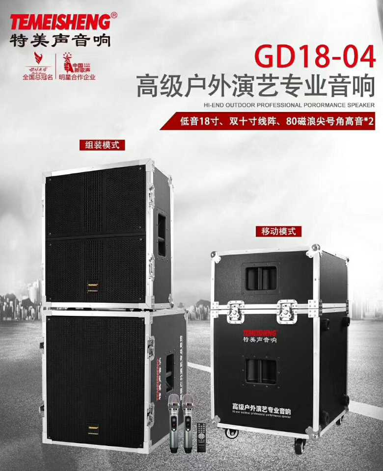 Temeisheng GD18 outdoor double 10 line array professional stage high-power 18-inch bass performance school event audio