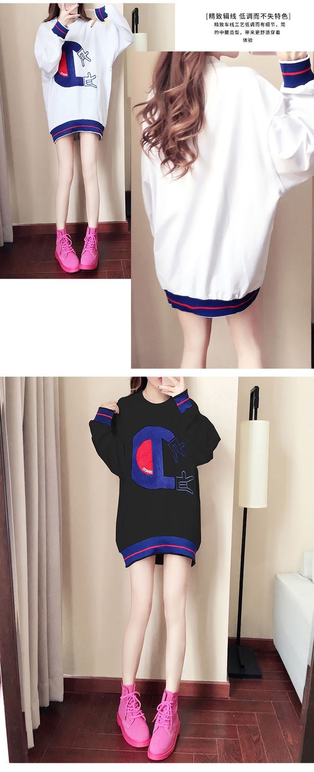 Bà bầu mặc mùa thu đông cộng với áo len dày nhung rộng kích cỡ áo hoodie ấm áp cho bà bầu đầm dài mùa đông đầm bầu đẹp