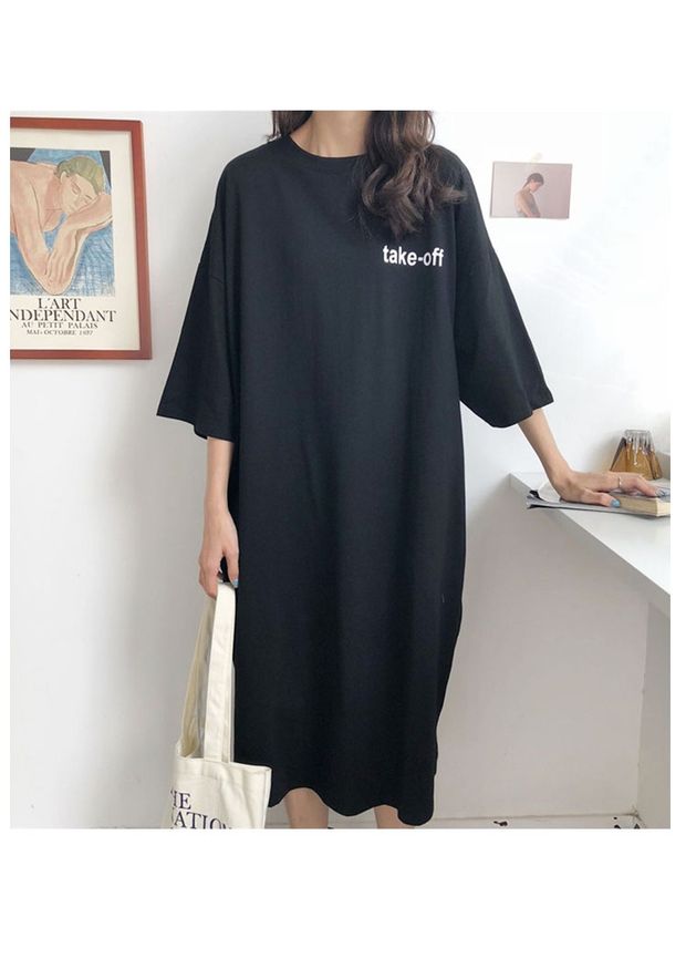 Đầm bầu cho mẹ bầu mùa hè tay áo dài 5 điểm chạm đáy áo thun Áo thun top 200 kg Hàn Quốc của váy bà bầu cotton - Áo thai sản siêu thị đồ bầu