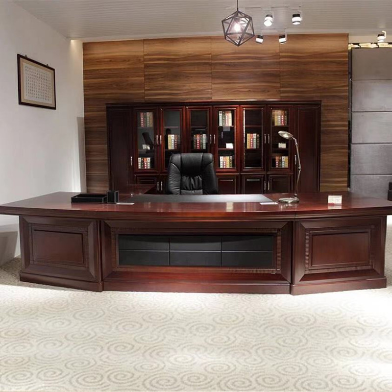 Solid wood veneer executive desk supervisor desk boss desk manager desk president desk chair bookcase combination computer desk desk