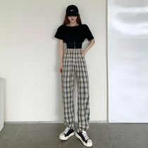 Pirate pants womens summer thin high waist SAG loose straight casual ins tide small big leg pants