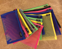 Chennuo A4 breathable screen file storage bag Financial notes Student exam pen bag Transparent zipper information bag