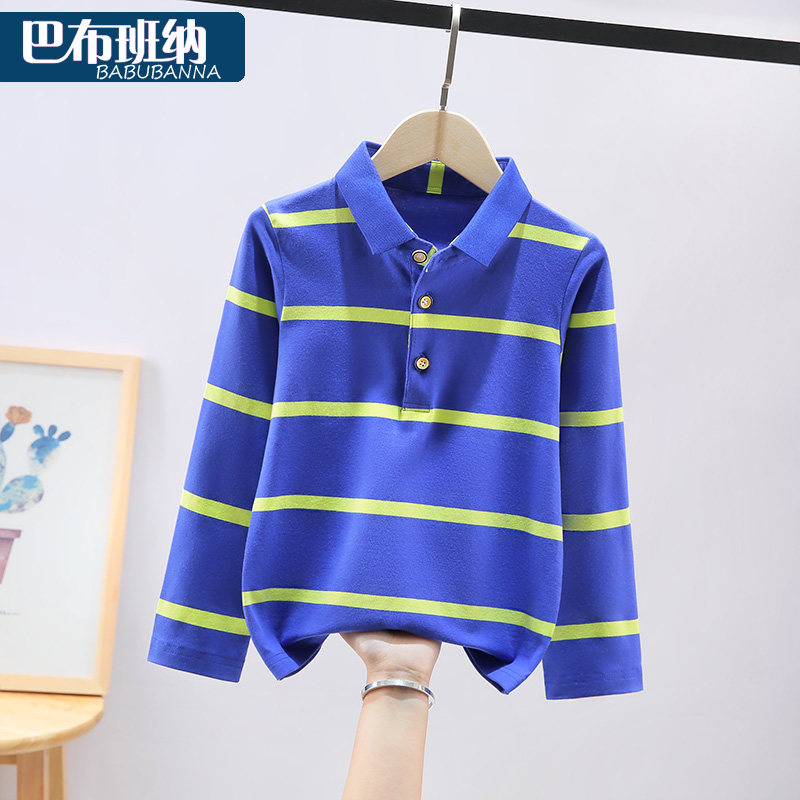 Boy's autumn clothes T-shirt 2022 new children casual long sleeves CUHK Tong handsome blouse boy spring POLO shirt
