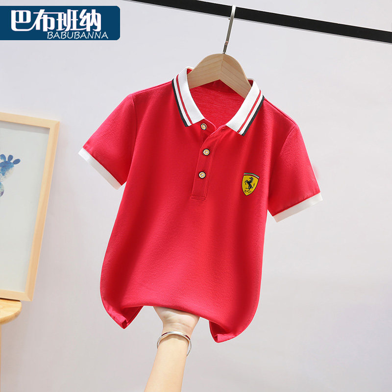 Boy short sleeve T-shirt summer dress 2022 new children Korean version handsome Polo shirt CUHK Tong T-shirt boy blouse