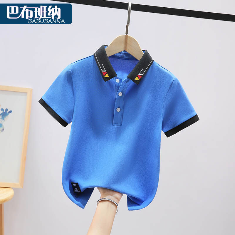 Boy T-shirt short sleeve summer dress 2022 new child Korean version handsome POLO shirt CUHK Tong Summer casual blouse
