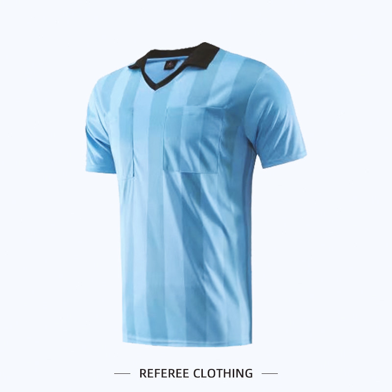 2122 Football Referee Suits Short Sleeve Suit Men's Adult Pockets Capsized Print Match Training Referee Jersey Customize
