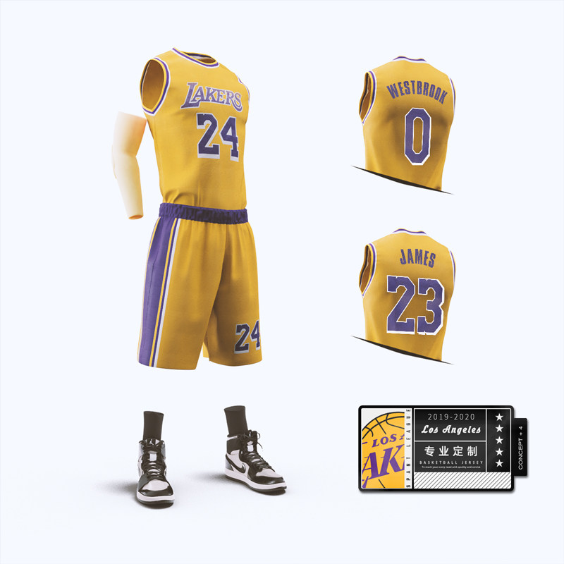 Lake Man Jersey Custom Basketball Suit Suit Men Children 24 23 James Cosby Thick Eyebrow Training Team Suit Print