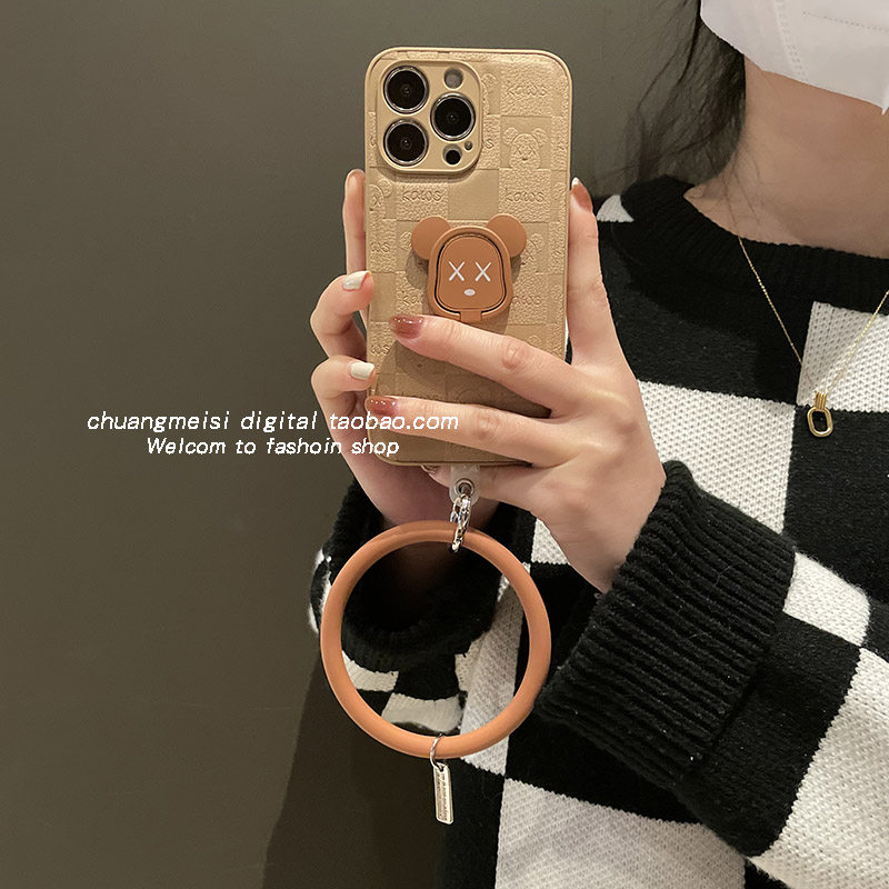 Small crowd Superior feeling light and luxurious apply to iphone13 Apple 12Pro mobile phone protection shell 11 anti-fall hand ring xsmax can hand carry protective sleeve 13ProMax ring support