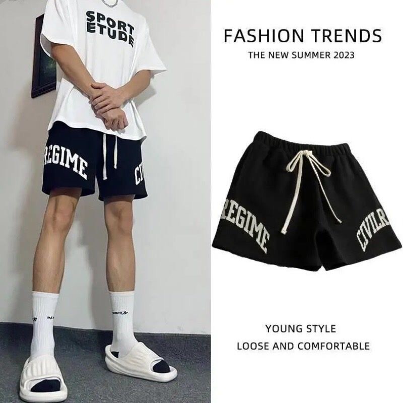 American-Style Basketball Shorts for Men, Summer Thin Breathable Quick-Dry Trendy Brand Loose Casual Straight Mid-Length Shorts American-Style Basketball Shorts for Men, Summer Thin Breathable Quick-Dry Trendy Brand Loose Casual Straight Mid-Length Shorts