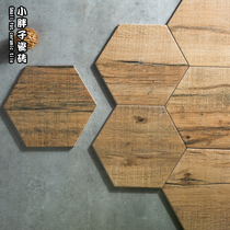 Little fat) brick) hexagonal brick Nordic retro American hexagonal tile tile flower brick wood grain brick hexagonal antique brick