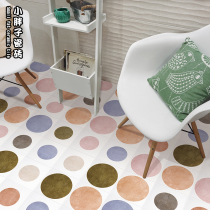 Nordic modern color polka dot art foam retro wood grain Flower tile kitchen toilet tile 200