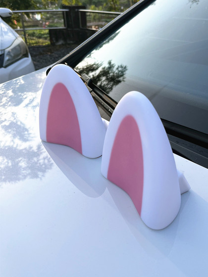 汽车车顶装饰贴发光玩偶摆件网红个性可爱卡通车外猫猫耳朵装饰灯