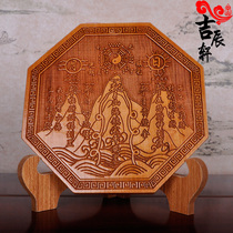 Ji Chenxuan Taomu Shanhai Town Wood Carving Bagua Mirror Ornaments Crafts Carving Crafts Home Jewelry