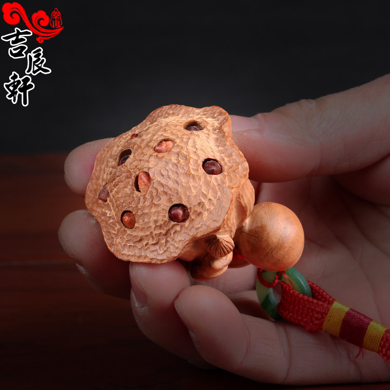 Feicheng peach wood gourd showerhead handle wooden handle play wood carving text play carving craft gift toy