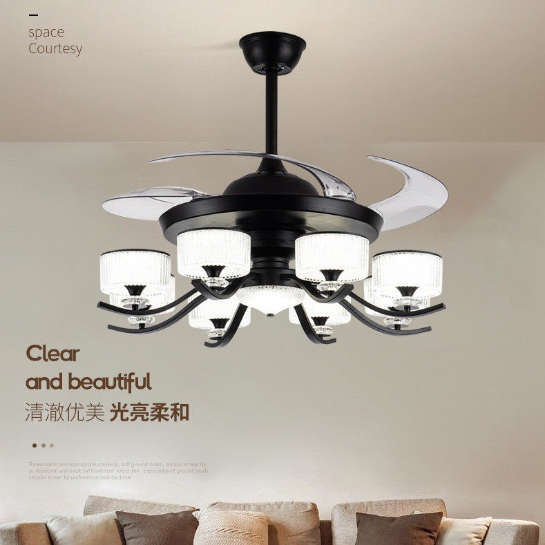 FAN LIGHT ELECTRIC FAN CHANDELIER SUCTION TOP DINING ROOM LIVING ROOM HOME BEDROOM INVISIBLE LIGHT LAVISH WITH LAMP CEILING FAN LIGHT-TAOBAO