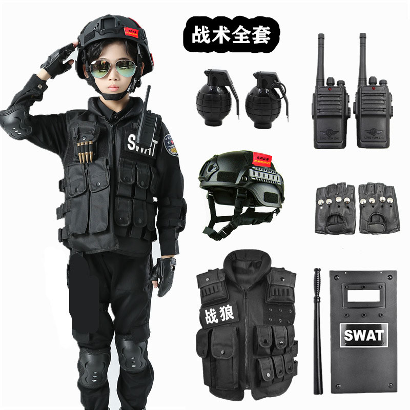 Children's Police Uniform Police Officers Uniform Boys Police Uniform SWAT Clothing Police Equipment Military Uniform Children's Playset Special Forces