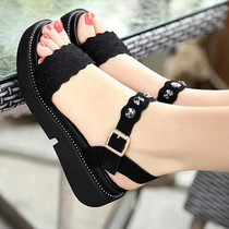 Womens summer Black Sandals Roman womens Open Toe Shoes R