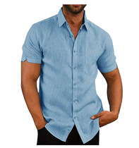 2019 NEW Fashion Mens Summer Casual Dress Shirt Mens Butto