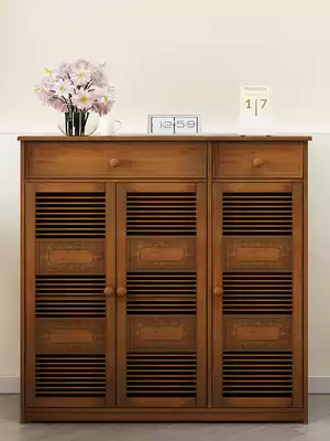 Shoe cabinet into the home door large capacity solid wood new 2020 firecrackers bamboo balcony shoes storage artifact shoe rack