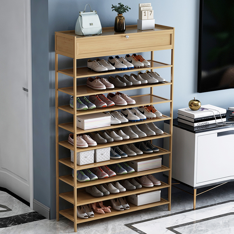 Shoe rack multilayer large capacity multifunctional simple doorway home indoor good-looking shoe cabinet Nan bamboo shoes containing deviner