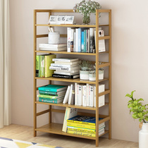 Bookcase bookshelf Simple modern simple table Solid wood students with floor-to-ceiling creative storage group shelf save space