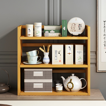 Xinghe Jiyuan tea shelf desktop shelf tea cup small living room solid wood household tea storage and finishing multi-layer