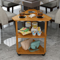 Xinghe family edge triangle bamboo mahjong mobile table side several sofa corner table small table shelf tea rack