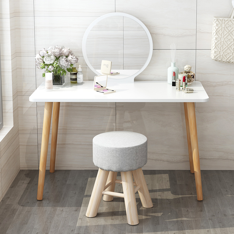 Nordic dresser bedroom small household minimal modern makeup table in wind mesh red mirror makeup table economical