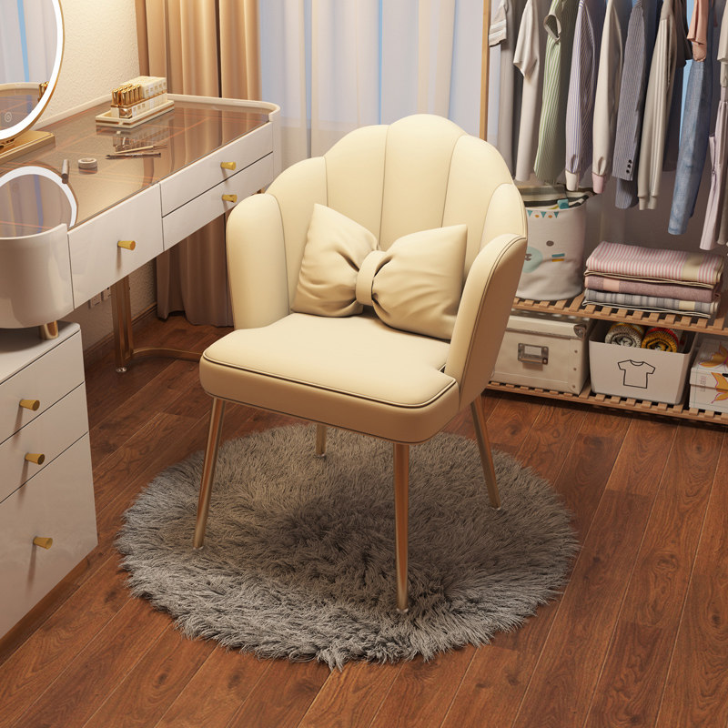 Dining Chair Home Simple Modern Dressing Chair Bedroom Girls Net Red Special Makeup Chair Light Luxury Back Makeup Chair