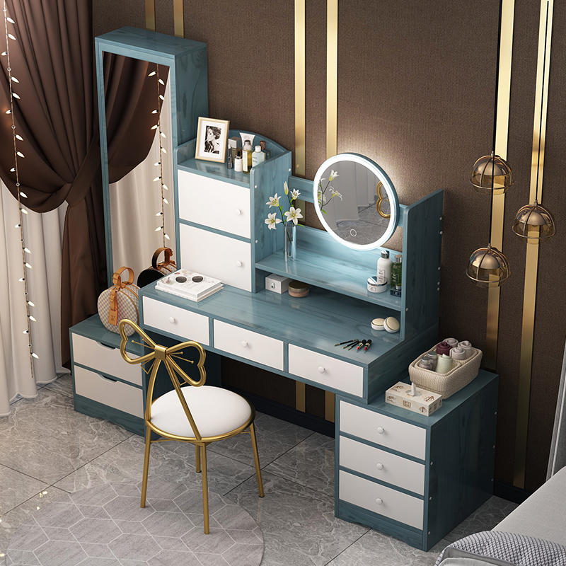 Makeup table bedroom modern minimalist makeup table 2022 young luxury makeup table storage cabinet integrated Nordic net celebrity