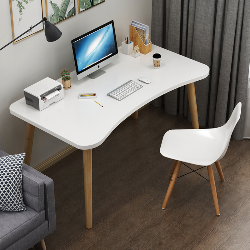 Home Small Desk Simple Study Desk Computer Desk Solid Wood Leg Brief Table Rental Bedroom Desk Bedside Chapo