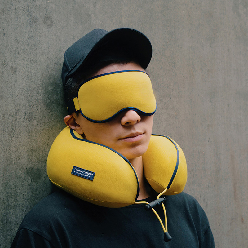 URBAN FOREST Travel Pillow Airplane Neck Pillow Roll U-shaped Pillow Men's and Women's Neck Portable Memory Cotton