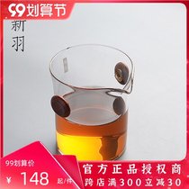 Xinyu handmade high temperature resistant lead-free glass Road cup tea divider double ear anti-scalding solid wood male Cup kung fu tea set