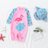 Đồ bơi cho bé gái Dễ thương Xiêm Flamingo Áo dài tay chống nắng Kỳ nghỉ cho bé Áo tắm cho bé Đồ bơi công chúa - Bộ đồ bơi của Kid ao boi tre em