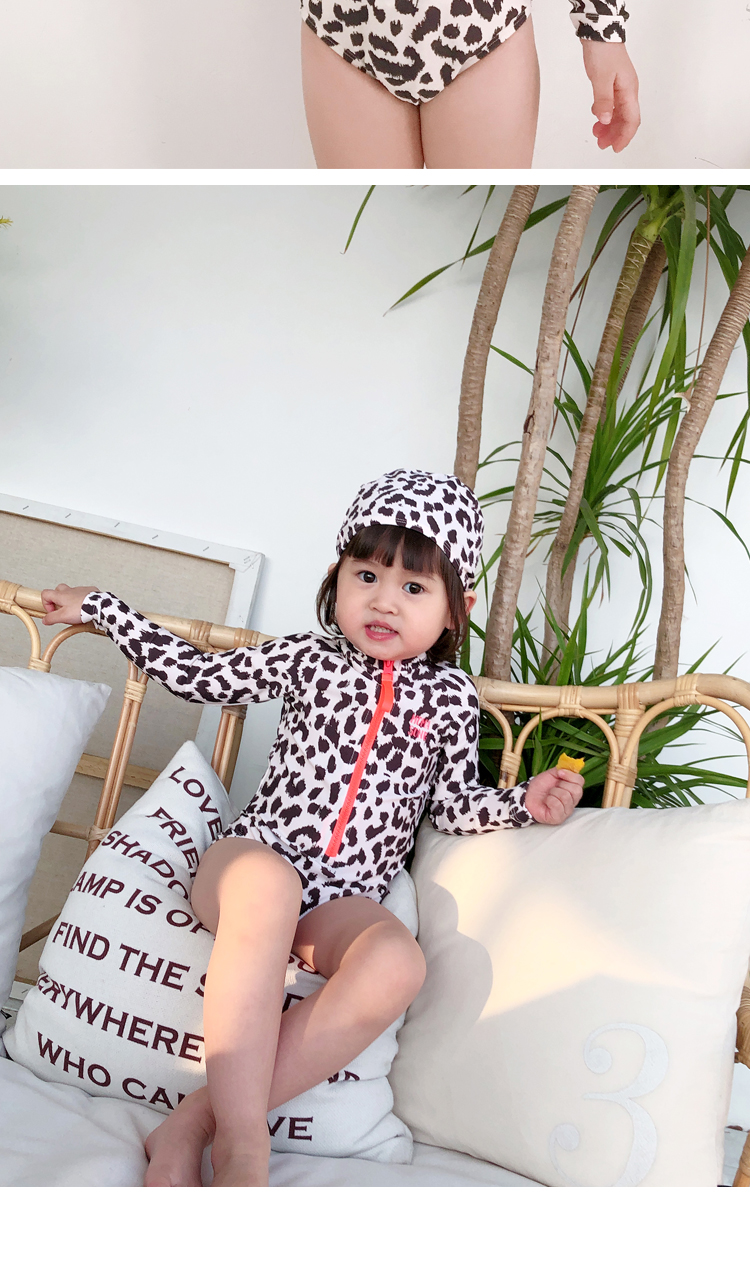 Đồ bơi trẻ em Cô gái Xiêm Leopard Áo dài tay chống nắng Đồ bơi cho trẻ em Đồ bơi cho trẻ em - Bộ đồ bơi của Kid bikini cho trẻ