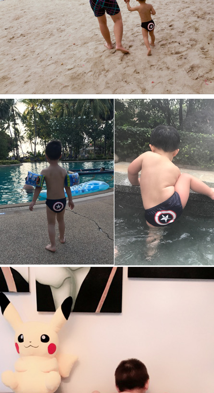 Trẻ em quần bơi bé trai hoạt hình cậu bé tam giác bơi thân dễ thương bé bé áo tắm anh hùng phong cách quần short do boi tre em