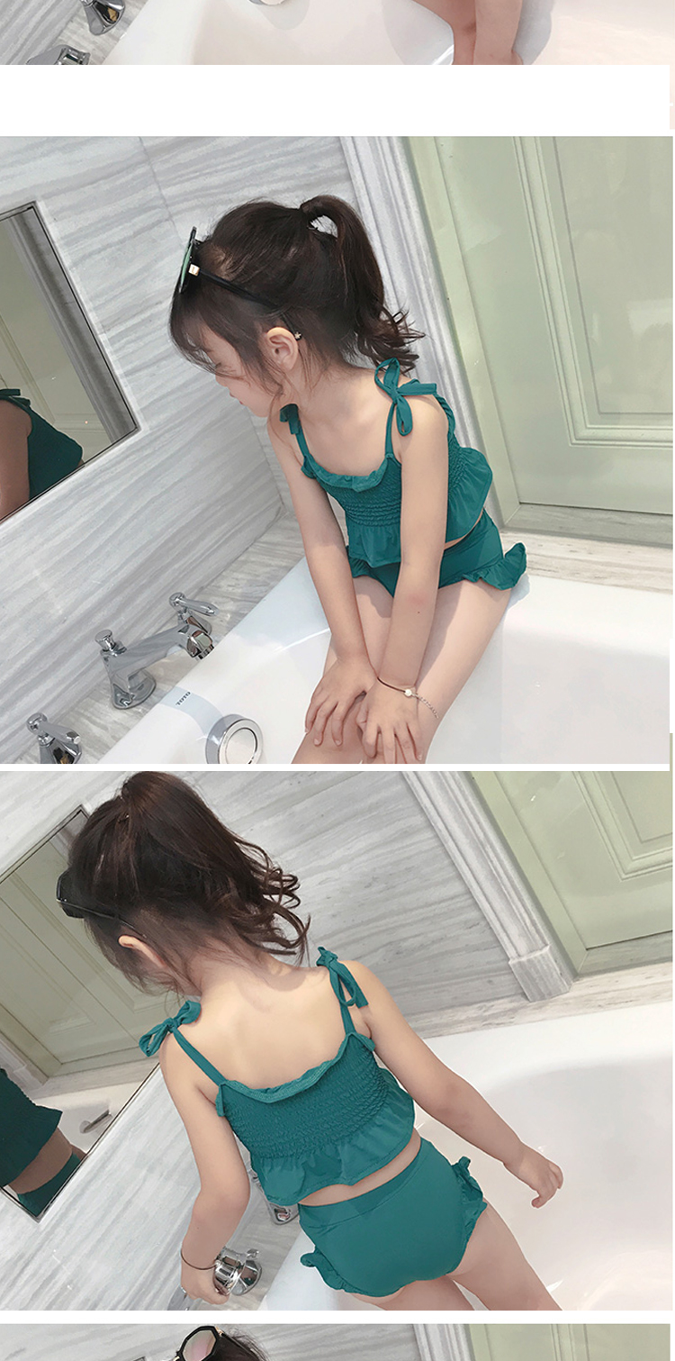 Đồ bơi trẻ em mới cho bé gái bé gái Đồ bơi dễ thương Hàn Quốc bé chia bikini nhỏ công chúa áo tắm ngày lễ - Bộ đồ bơi của Kid đồ bơi bé gái tay dài