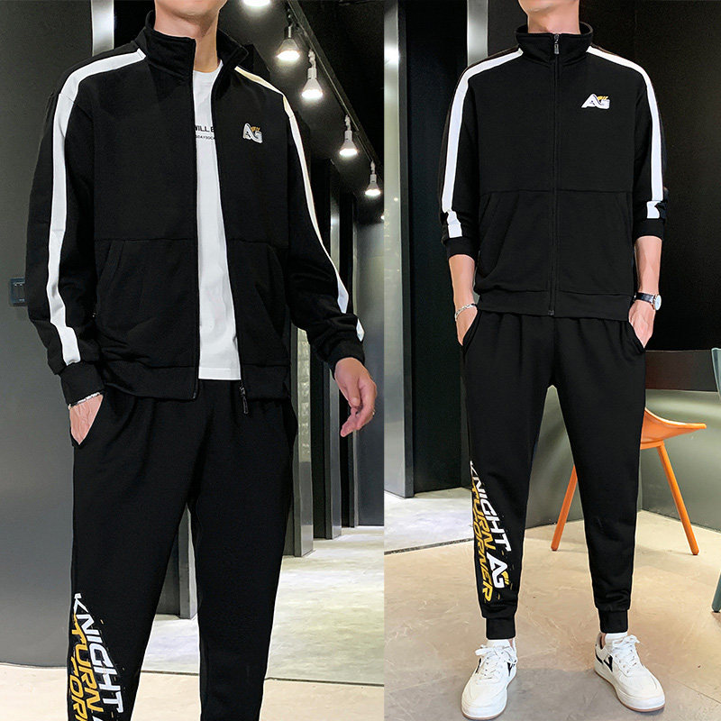 Autumn men's sports and leisure suit two-piece Korean version of the trend hooded handsome wild sweater sweat pants small feet tide