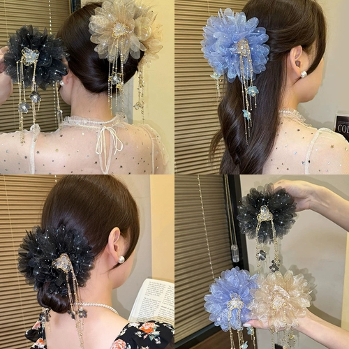 Заколка-крабик с кисточками, заколка для волос, акула, шпильки для волос, аксессуар для волос, изысканный стиль, в цветочек, новая коллекция