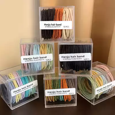 High elastic rubber band women tie hair rope durable Hairband 2021 new simple not hurt hair leather case Hairband summer