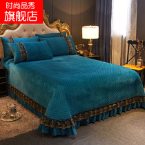 Crystal suede bed cover lace with winter season bed cover suede lace and cover ab face to increase thickened widening extra-European style