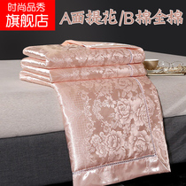Old-fashioned satin quilt double-sided comfortable three catties pink Four Seasons light Princess powder satin ancient court summer quilt