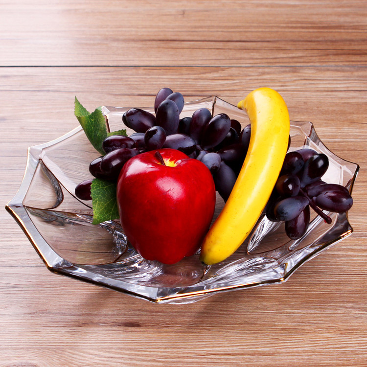 Bohemian Style Creative Home Crystal Glass Fruit Pan Dried Fruits Count Hearts Pan Fruit Bucket Candy Basin