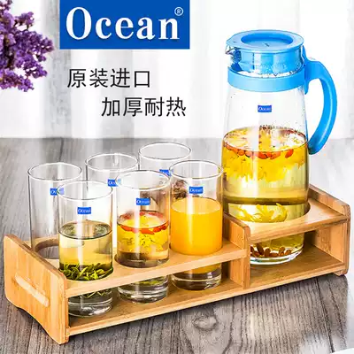 Thailand imported glass water Cup household Cup heat-resistant tea cup kettle simple storage water set