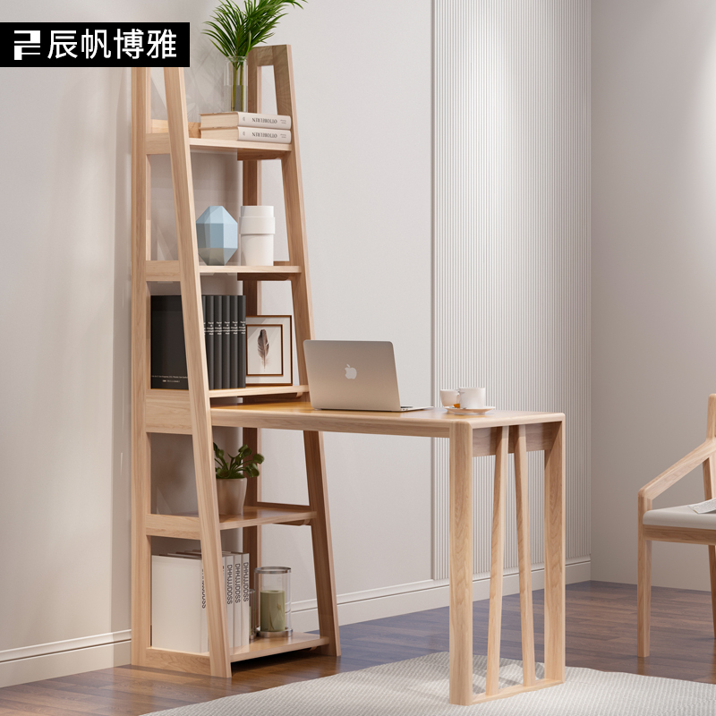 Full Solid Wood Bedroom Desk Bookshelf Integrated Simple And