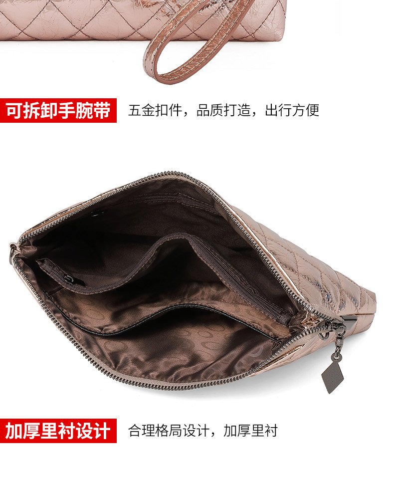 Клатч 高级感真皮手拿包休闲手拎女包时尚手抓纹头层牛皮单肩斜挎小包包 Charming Princess